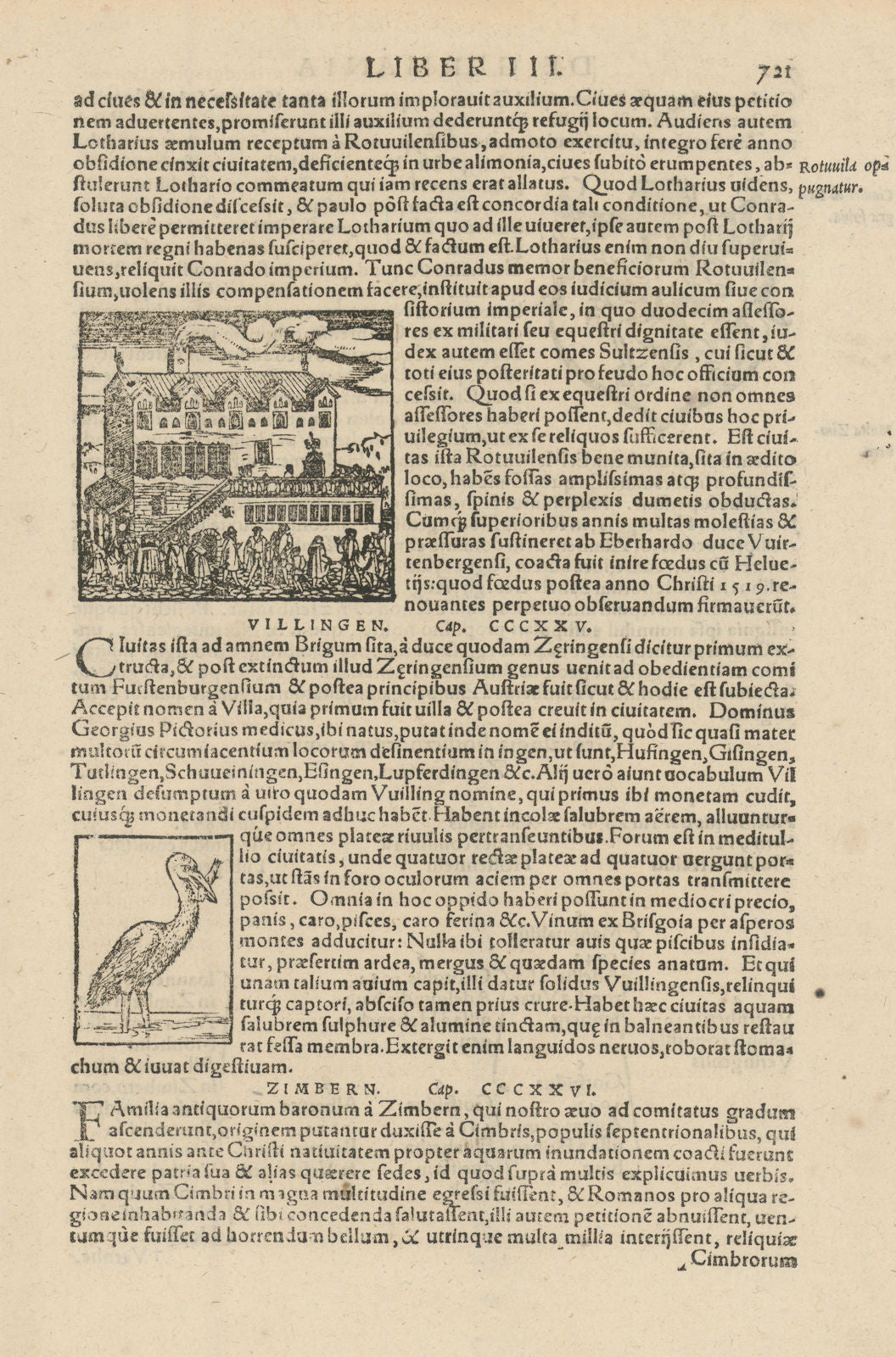 Rotuvila oppugnatur. A building in Rottweil, Baden-Württemberg. MÜNSTER 1572